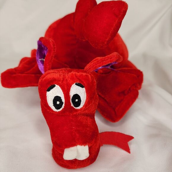 Plush Dragon Red Purple Silver stars 9" Stuffed Animal Sureshot Redemption - Picture 2 of 6